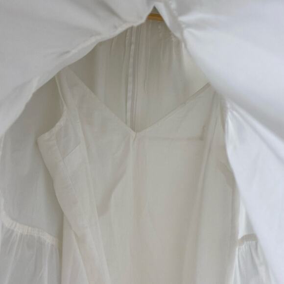 Sea Waverly Mini Dress Size 0 White Tier Flutter Sleeve Cotton Spring Summer - Picture 10 of 15